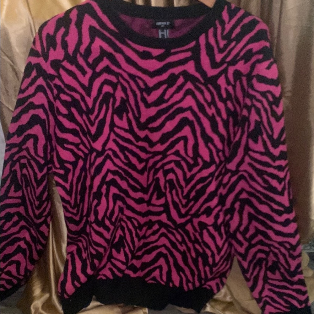Forever 21 Bold Zebra Print Sweater